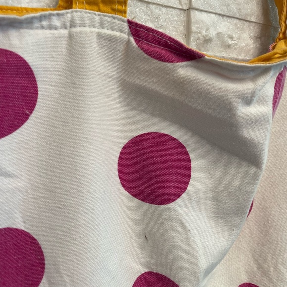 Reversible Victoria’s Secret PINK Yellow Gold & Pink Polka Dot Tote Bag - Picture 10 of 10